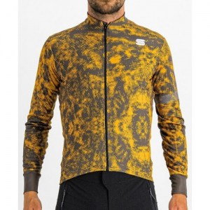 Μπλούζα με μακρύ μανίκι Sportful ESCAPE SUPERGIARA THERMAL Jersey Full Zip L/S - Cacao Golden Oak DRIMALASBIKES